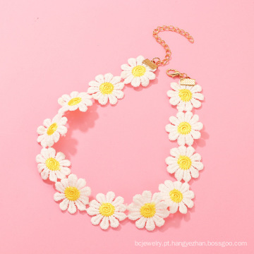 Moda personalizada Pequena margarida fresca de colar de flores moda All-Match Temperament Girl Jewelry Pinging